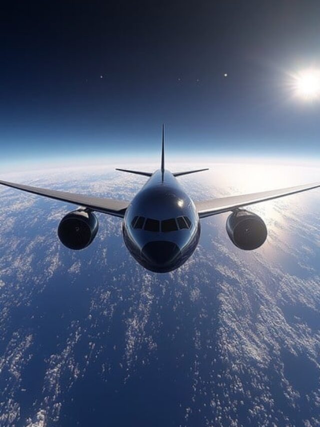 airplane-above-earth-stockcake